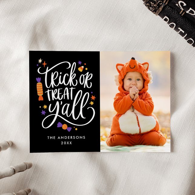 Trick or Treat Y'all Halloween Photo Card (Creator Uploaded)