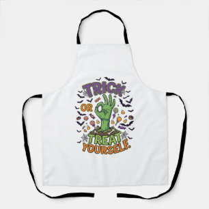 Trick Or Treat Yourself Zombie Hand Halloween Cand Apron