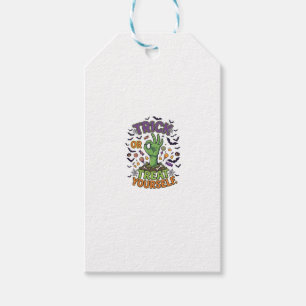 Trick Or Treat Yourself Zombie Hand Halloween Cand Gift Tags