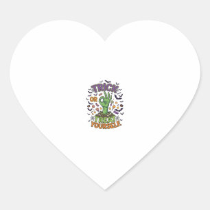 Trick Or Treat Yourself Zombie Hand Halloween Cand Heart Sticker
