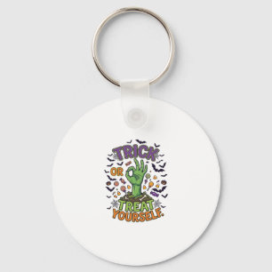 Trick Or Treat Yourself Zombie Hand Halloween Cand Key Ring