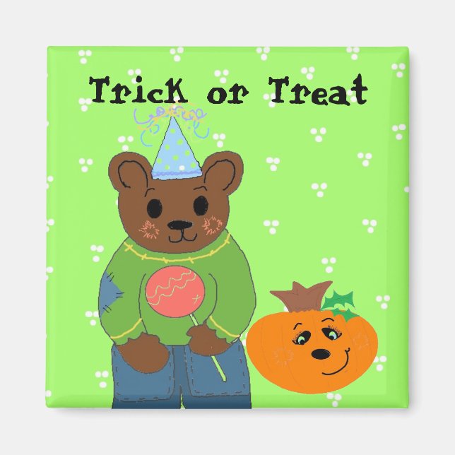 Trick or Treater Bear Magnet (Front)