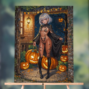 Trick or Treater, Brave Halloween Costume Girl Acrylic Sign