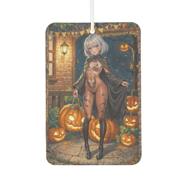 Trick or Treater, Brave Halloween Costume Girl Car Air Freshener (Front)