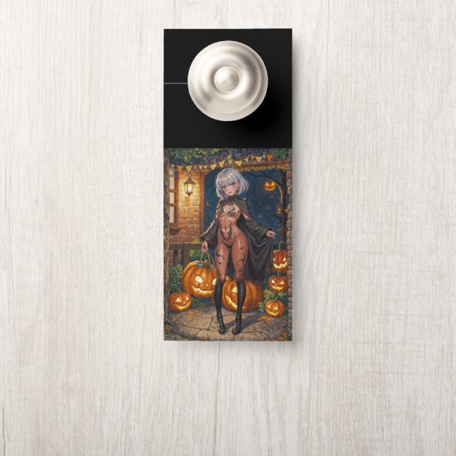 Trick or Treater, Brave Halloween Costume Girl Door Hanger (On Knob)