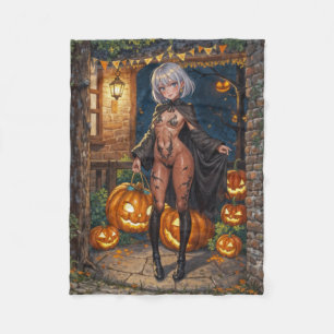 Trick or Treater, Brave Halloween Costume Girl Fleece Blanket