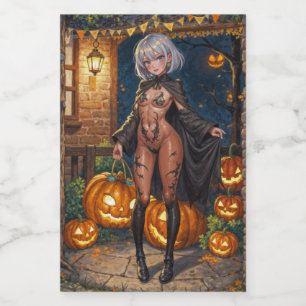 Trick or Treater, Brave Halloween Costume Girl Food Label