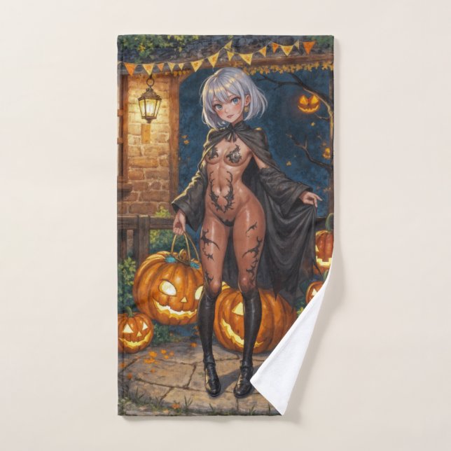 Trick or Treater, Brave Halloween Costume Girl Hand Towel (Hand Towel)