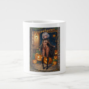 Trick or Treater, Brave Halloween Costume Girl Large Coffee Mug