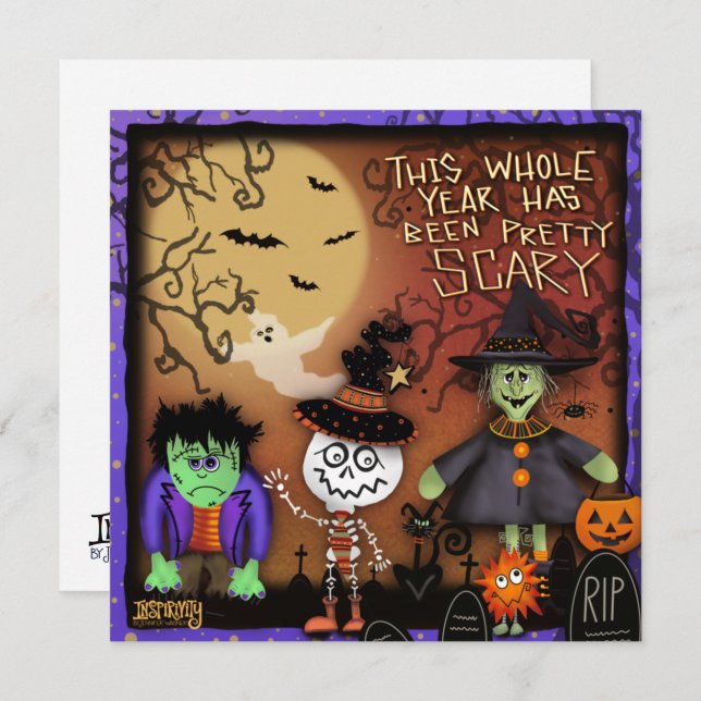 Trick or Treater Spooky Kids Inspirivity Holiday Card (Front/Back)