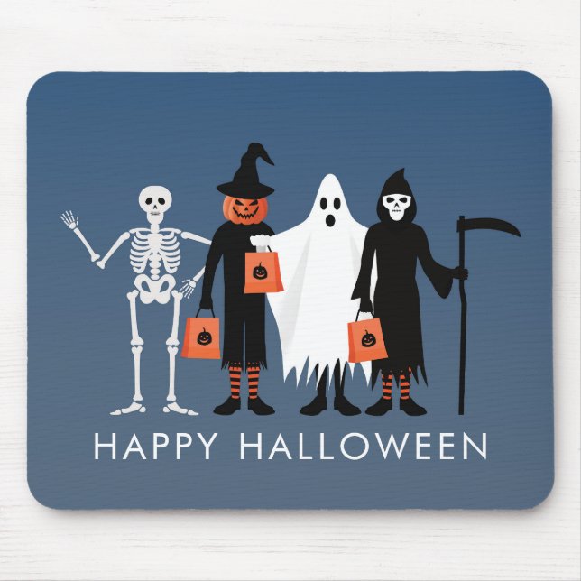 Trick or Treaters Halloween Mouse Mat (Front)