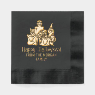 Trick or Treaters Silhouette Happy Halloween Foil Napkins
