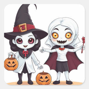 Trick or Treaters Square Sticker