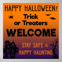 Trick or Treaters Welcome Halloween Poster