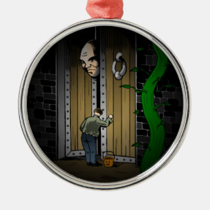 Trick or treating at the giant's. metal tree decoration