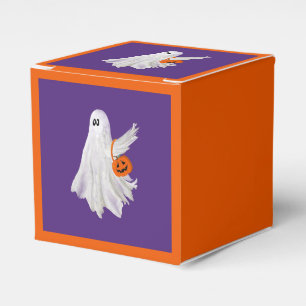 Trick Or Treating Ghost With Pumpkin Candy Bucket Favour Box