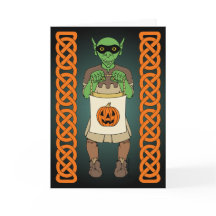 Trick-or-Treating Goblin Halloween Art