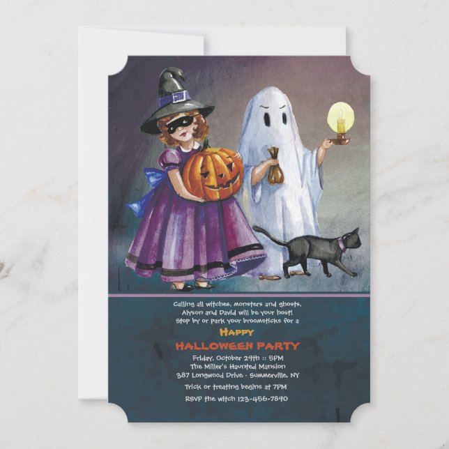 Trick or Treating Halloween Invitation (Front)