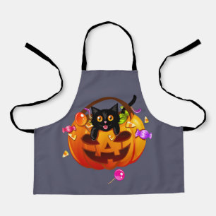 Trick-or-Treating Halloween Party Cat Apron