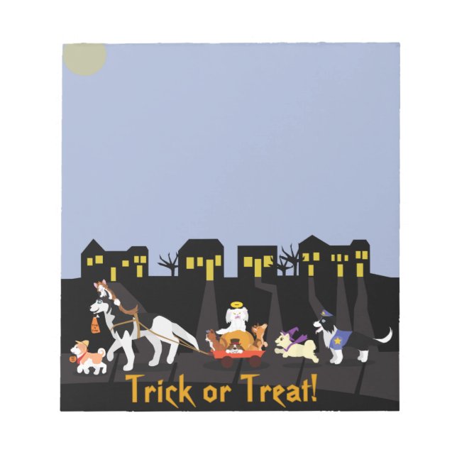 Trick or Treating Pets Notepad (Front)