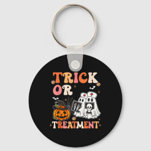 Trick Or Treatment Ghost Nurse Halloween Costume G Key Ring