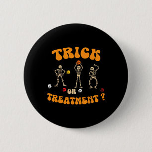Trick Or Treatment Physical Therapy Skeleton Pt Ha 6 Cm Round Badge