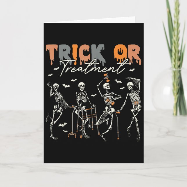 Trick Or Treatment Pt Physical Therapy Therapist H Card (Front)