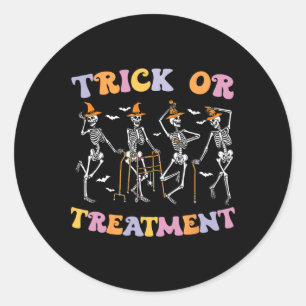 Trick Or Treatment Pt Physical Therapy Therapist H Classic Round Sticker