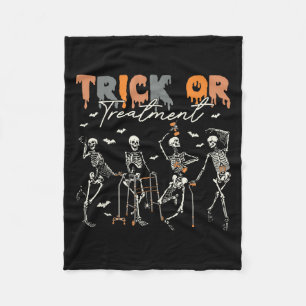 Trick Or Treatment Pt Physical Therapy Therapist H Fleece Blanket