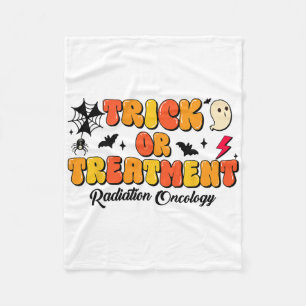Trick Or Treatment Radiation Oncology Halloween 2  Fleece Blanket