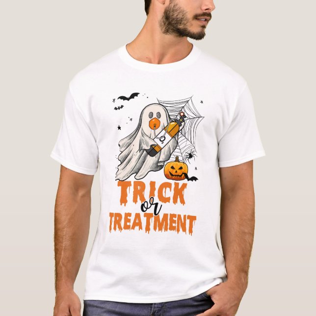 Trick Or Treatment Respiratory Therapist Halloween T-Shirt (Front)