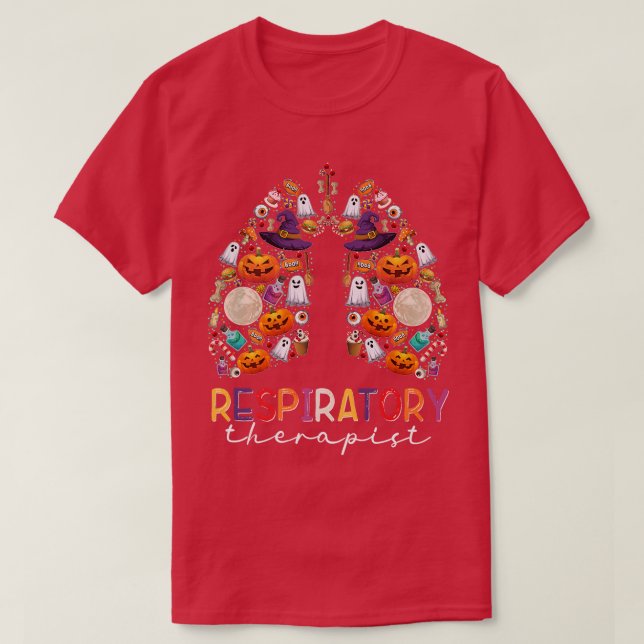 Trick Or Treatment Respiratory Therapist Nurse Hal T-Shirt (Design Front)