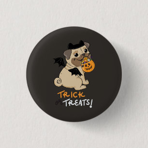 Trick or Treats Pug Costume 3 Cm Round Badge