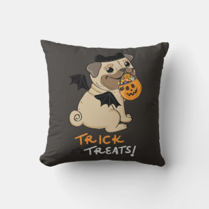 Trick or Treats Pug Costume Cushion