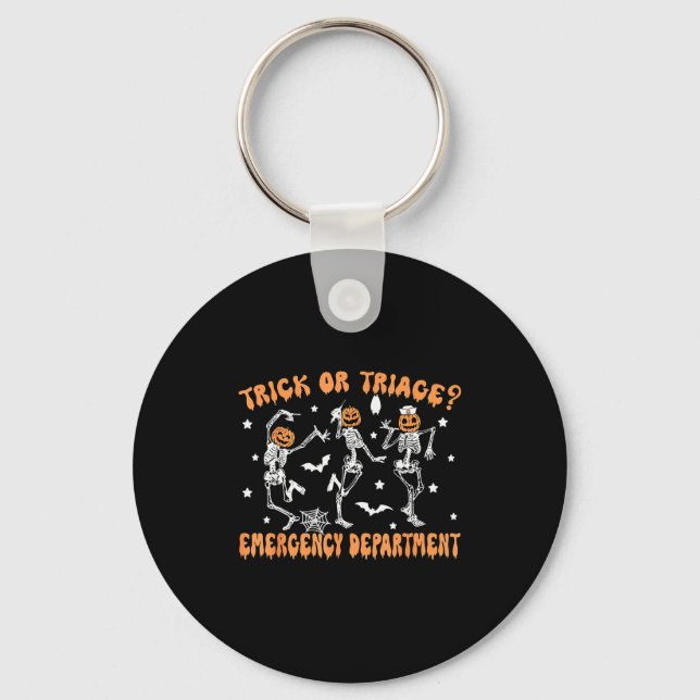 Trick Or Triage Emergency Department Er Skeleton H Key Ring (Front)
