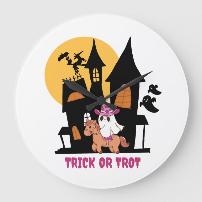 Trick Or Trot Large Clock (Front)