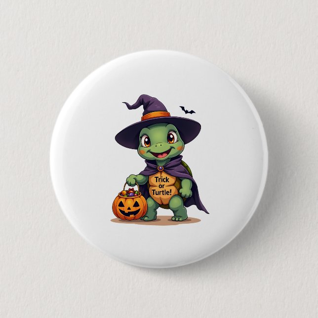 Trick-or-Turtle 6 Cm Round Badge (Front)