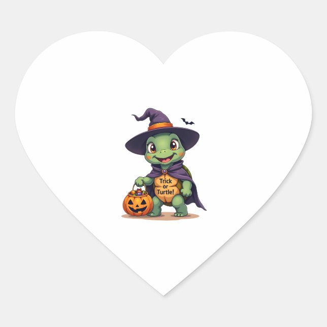 Trick-or-Turtle Heart Sticker (Front)