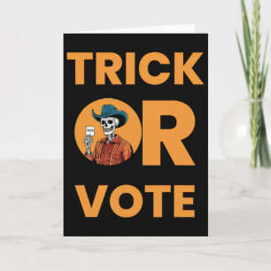 Trick Or Vote Halloween Election Vintage Cowboy Sk Card