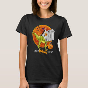 Trick Rawr Treat Beagle Ride Dinosaur Halloween T-Shirt