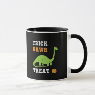 Trick Rawr Treat Cute Halloween Brontosaurus Dino Mug