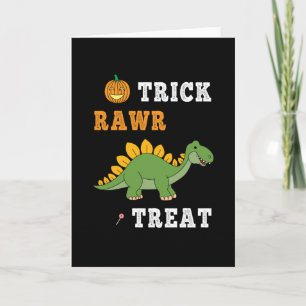 Trick Rawr Treat Cute Halloween Stegosaurus Dino Card
