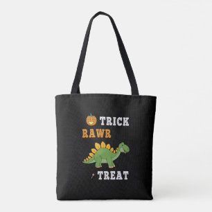 Trick Rawr Treat Cute Halloween Stegosaurus Dino Tote Bag