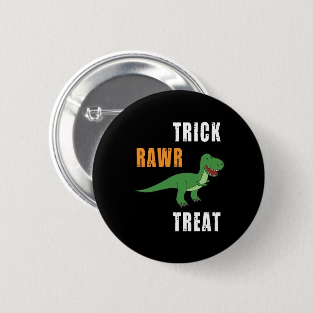 Trick Rawr Treat Cute Halloween Tyrannosaurus Rex 6 Cm Round Badge (Front & Back)