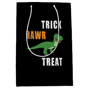 Trick Rawr Treat Cute Halloween Tyrannosaurus Rex Medium Gift Bag