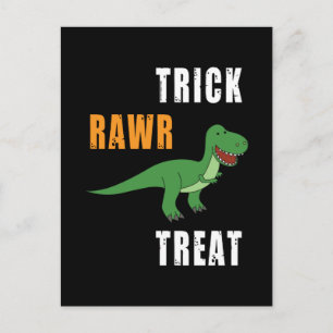 Trick Rawr Treat Cute Halloween Tyrannosaurus Rex Postcard