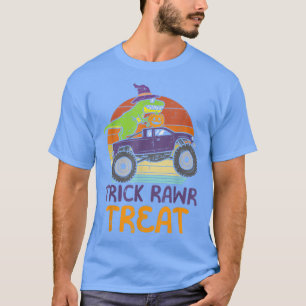 Trick Rawr Treat Dinosaur Monster Truck Halloween T-Shirt