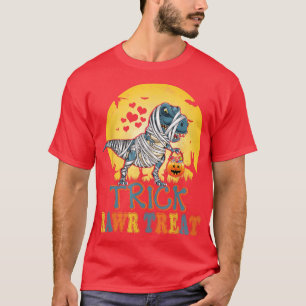 Trick Rawr Treat Dinosaur Tre Halloween Spooky Kid T-Shirt