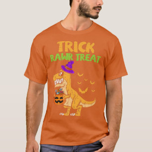 Trick Rawr Treat Dinosaur Tre Witch Pumpkin Funny T-Shirt