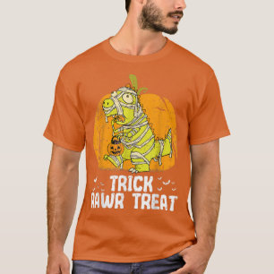 Trick Rawr Treat Halloween Costume Pumpkin Dinosau T-Shirt